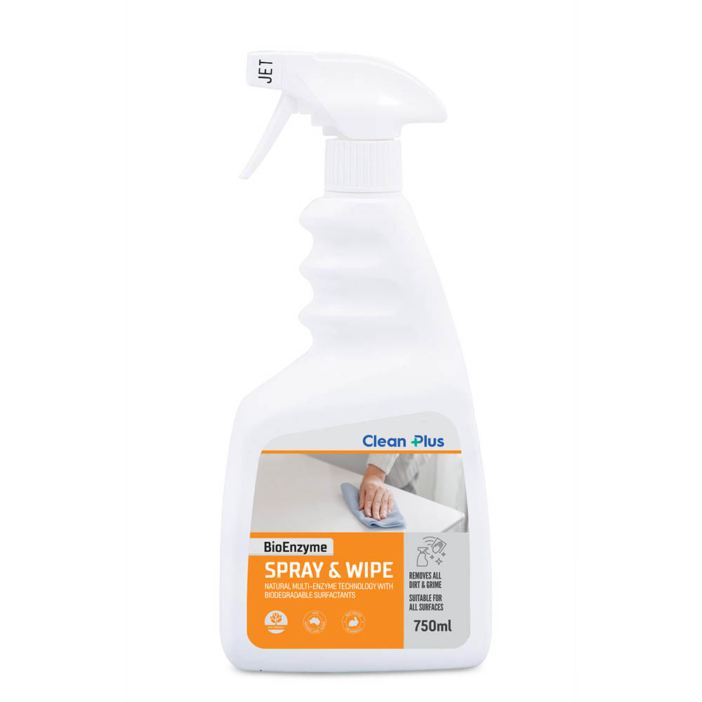 Image for CLEAN PLUS BIOENZYME SPRAY AND WIPE 750ML from Pirie Office National