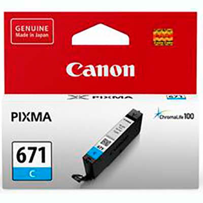 Image for CANON CLI671 INK CARTRIDGE CYAN from Complete Stationery Office National (Devonport & Burnie)