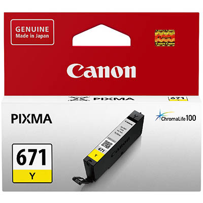 Image for CANON CLI671 INK CARTRIDGE YELLOW from Complete Stationery Office National (Devonport & Burnie)