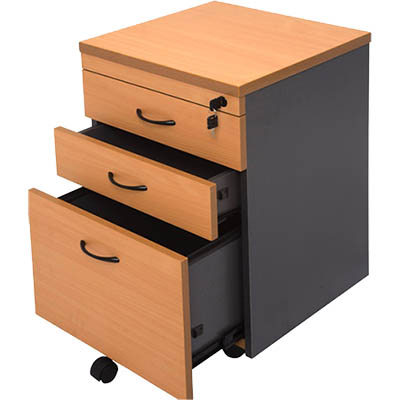 Image for RAPID WORKER MOBILE PEDESTAL 3-DRAWER LOCKABLE 690 X 465 X 447MM BEECH/IRONSTONE from Office National Capalaba