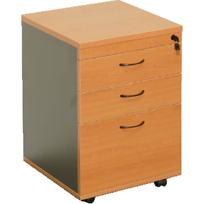 Image for RAPID WORKER MOBILE PEDESTAL 3-DRAWER LOCKABLE 690 X 465 X 447MM CHERRY/IRONSTONE from OFFICE NATIONAL CANNING VALE