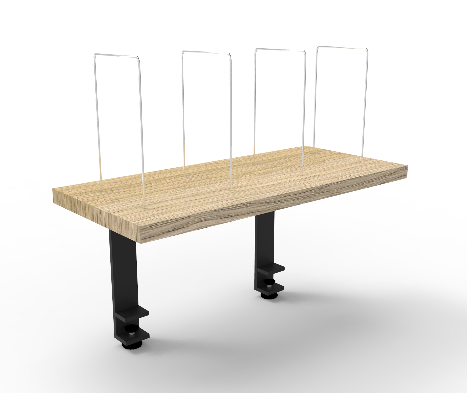 Image for RAPIDLINE CLAMP MOUNT SHELF AND DIVIDERS NATURAL OAK / BLACK from PaperChase Office National