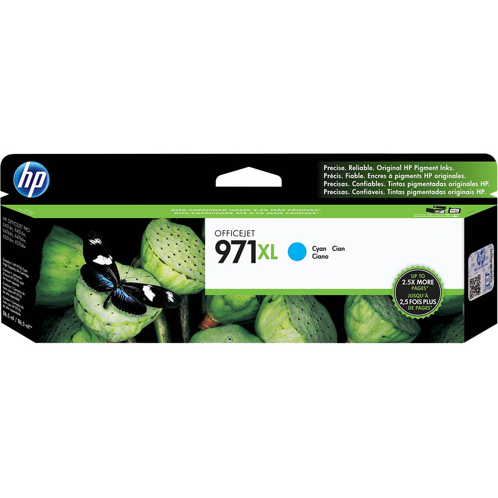 Image for HP CN626AA 971XL INK CARTRIDGE HIGH YIELD CYAN from Emerald Office Supplies Office National