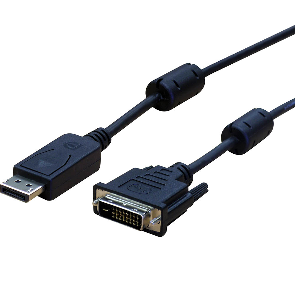 Image for COMSOL DISPLAYPORT CABLE MALE TO SINGLE LINK DVI-D MALE 1M from Emerald Office Supplies Office National