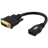 comsol adapter dvi-d single link male to hdmi female 200mm black