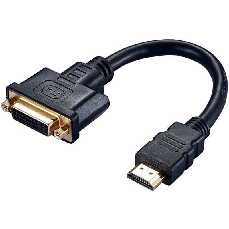 Image for COMSOL DISPLAY ADAPTER HDMI MALE TO DVI-D SINGLE LINK FEMALE 200MM BLACK from Office National