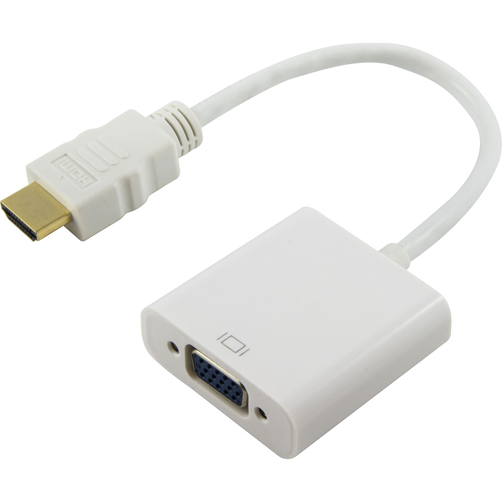 Image for COMSOL ADAPTER HDMI MALE TO VGA FEMALE + 3.5MM AUDIO WHITE from PaperChase Office National