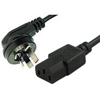 comsol mains outlet power cable right angle 3pin aus male to iec-c13 female 2m black