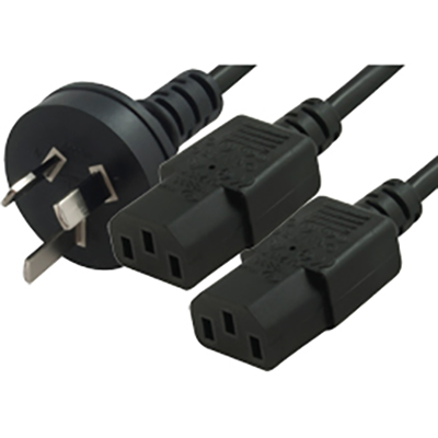 Image for COMSOL MAINS OUTLET POWER SPLITTER CABLE 1 X 3PIN AUS MALE TO 2 X IEC-C13 FEMALE 2M BLACK from Office National Sydney Stationery