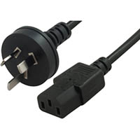 comsol mains outlet power cable 3pin aus male to iec-c13 female 3m black