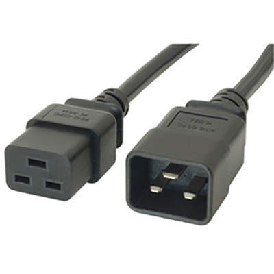 Image for COMSOL POWER EXTENSION CABLE IEC-C19 FEMALE TO IEC-C20 MALE 15A 1M BLACK from Office National Capalaba
