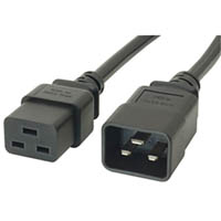 comsol power extension cable iec-c19 female to iec-c20 male 15a 500mm black