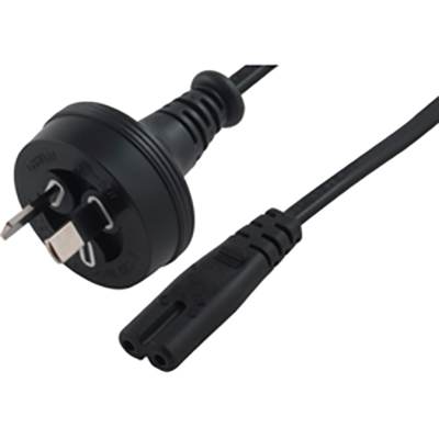 Image for COMSOL MAINS OUTLET POWER CABLE 2PIN AUS MALE TO C7 FEMALE FIGURE-8 2M BLACK from Surry Office National