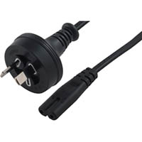 comsol mains outlet power cable 2pin aus male to c7 female figure-8 2m black