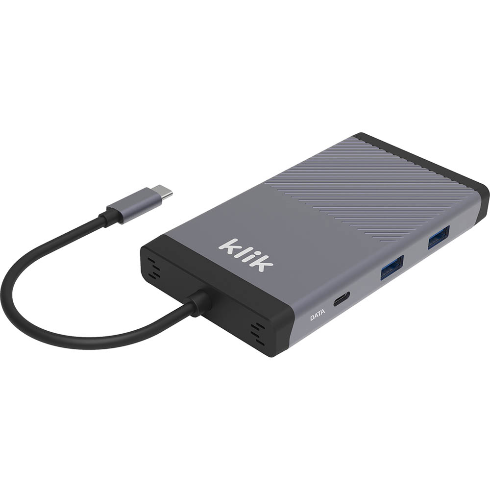 Image for KLIK KCMPH2DL USB-C DUAL HDMI MULTI-PORT ADAPTER GREY from Ezi Office National Tweed