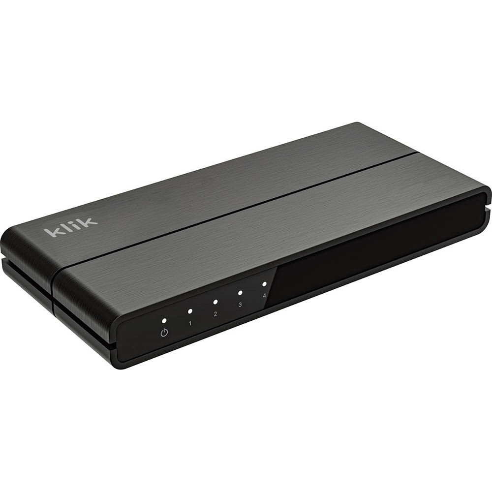 Image for KLIK 4 PORT HDMI SPLITTER BLACK from Office National Kalgoorlie