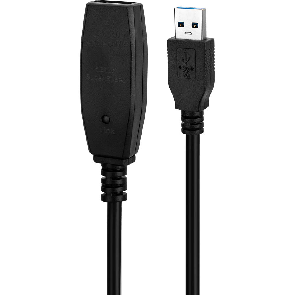 Image for KLIK ACTIVE USB EXTENSION CABLE 3.0 A MALE TO A FEMALE 5M BLACK from Emerald Office Supplies Office National