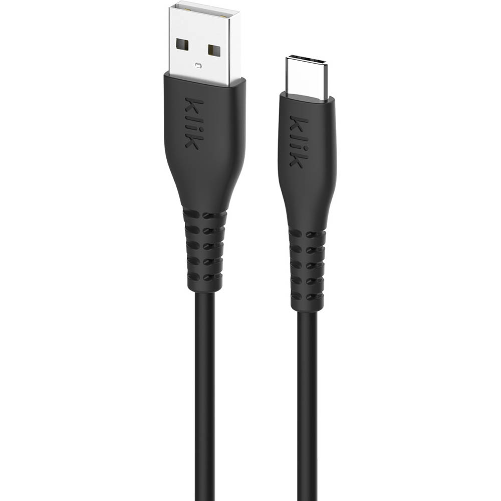 Image for KLIK USB TYPE-A MALE TO USB TYPE-C MALE USB2.0 CABLE 1.2M BLACK from Office National