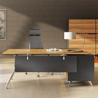novara executive desk left hand return 1950 x 1850 x 750mm zebrano timber veneer