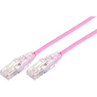 comsol ultra thin snagless patch cable cat6a 10gbe utp 300mm pink