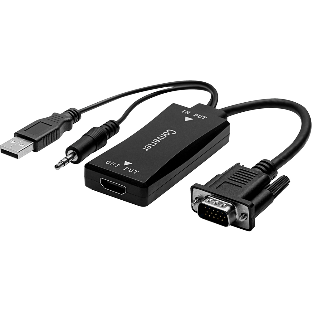Image for COMSOL VGA ADAPTER MALE AND 3.5MM AUDIO TO HDMI FEMALE 200MM BLACK from Office National Sydney Stationery