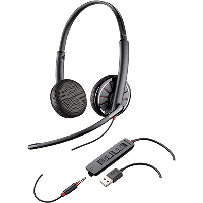 Image for PLANTRONICS BLACKWIRE C325 204446-102 HEADSET CORDED MONAURAL USB BLACK from Two Bays Office National