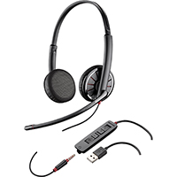 plantronics blackwire c325 204446-102 headset corded monaural usb black