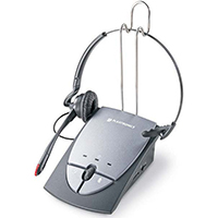 plantronics s12 office headset system silver/grey