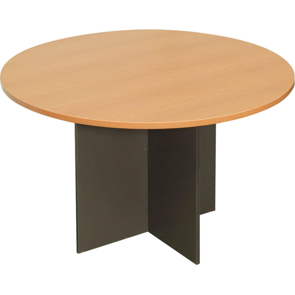 Image for RAPID WORKER ROUND MEETING TABLE 1200MM BEECH/IRONSTONE from Office National