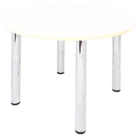 rapid worker round meeting table 4-leg 900mm natural white/chrome