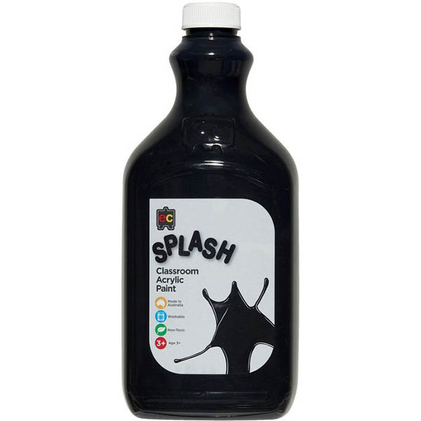 Image for EDUCATIONAL COLOURS SPLASH CLASSROOM ACRYLIC PAINT 2 LITRE LICORICE BLACK from Complete Stationery Office National (Devonport & Burnie)