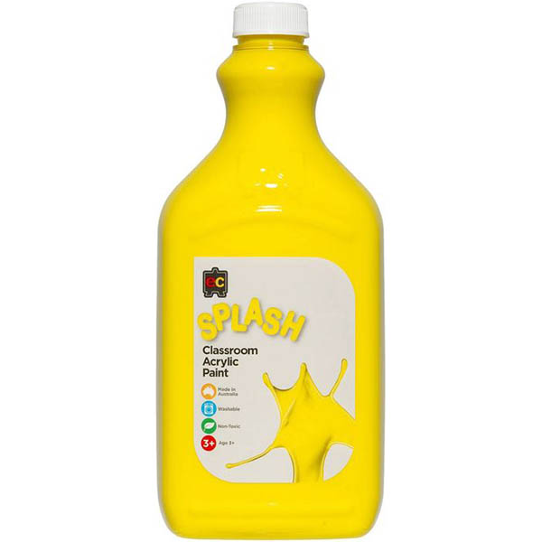 Image for EDUCATIONAL COLOURS SPLASH CLASSROOM ACRYLIC PAINT 2 LITRE SUNSHINE YELLOW from Discount Office National