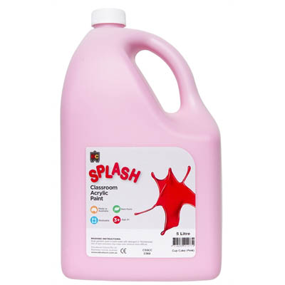 Image for EDUCATIONAL COLOURS SPLASH CLASSROOM ACRYLIC PAINT 5 LITRE CUP CAKE PINK from Copylink Office National