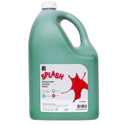 Image for EDUCATIONAL COLOURS SPLASH CLASSROOM ACRYLIC PAINT 5 LITRE MARTIAN GREEN from Mackay Business Machines (MBM) Office National
