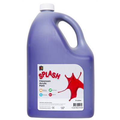 Image for EDUCATIONAL COLOURS SPLASH CLASSROOM ACRYLIC PAINT 5 LITRE PURPLE from Angletons Office National