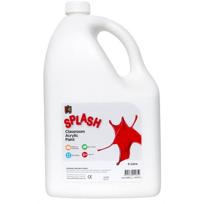 Image for EDUCATIONAL COLOURS SPLASH CLASSROOM ACRYLIC PAINT 5 LITRE SNOWBALL WHITE from Mackay Business Machines (MBM) Office National