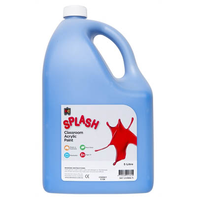 Image for EDUCATIONAL COLOURS SPLASH CLASSROOM ACRYLIC PAINT 5 LITRE SKY COBALT from Our Town & Country Office National