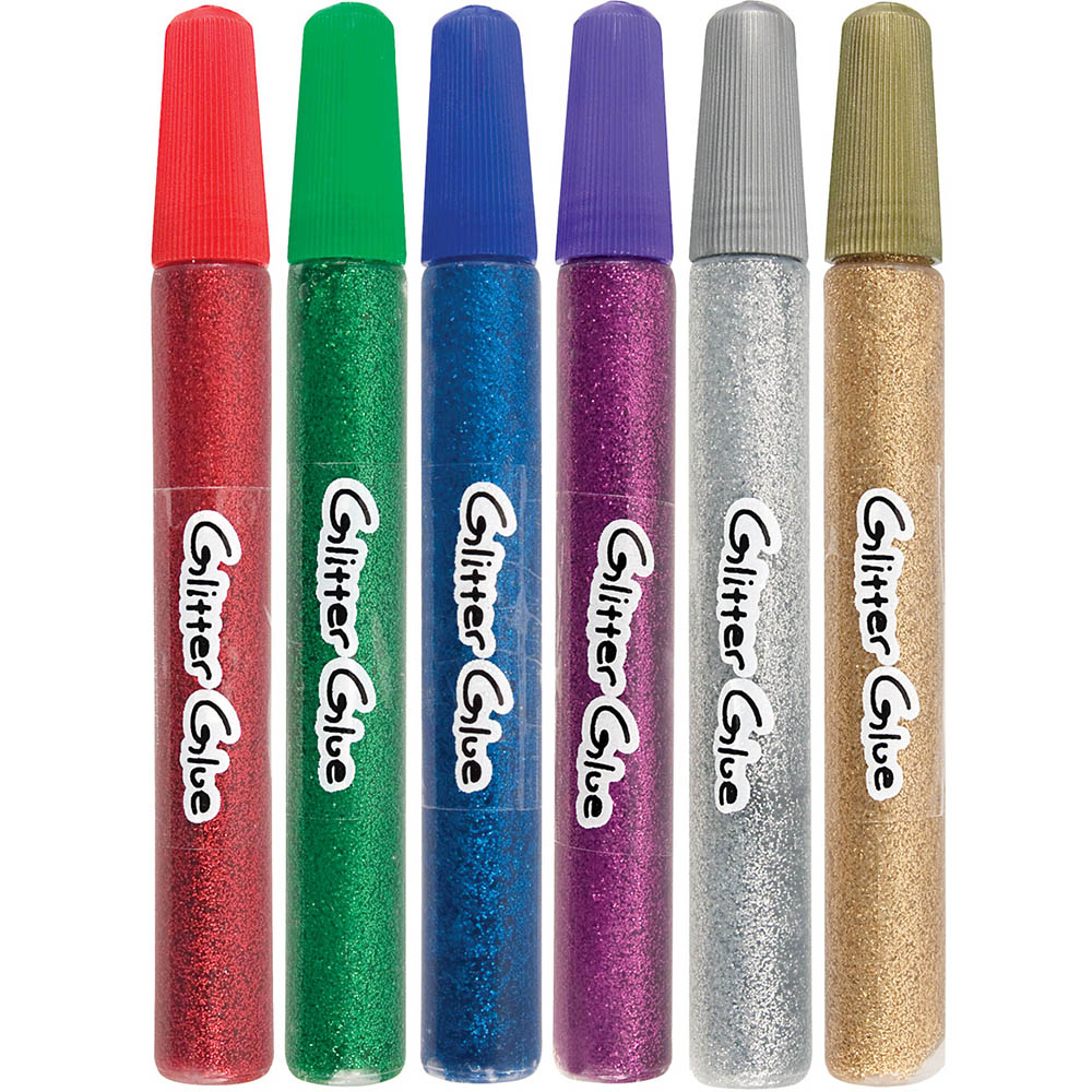 Image for TIANYA GLITTER GLUE PENS 12ML ASSORTED PACK 6 from PaperChase Office National