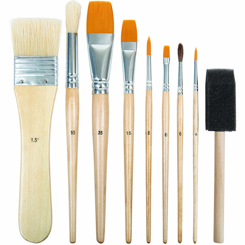 Image for ZART ART & CRAFT BRUSH SET ASSORTED PACK 9 from PaperChase Office National