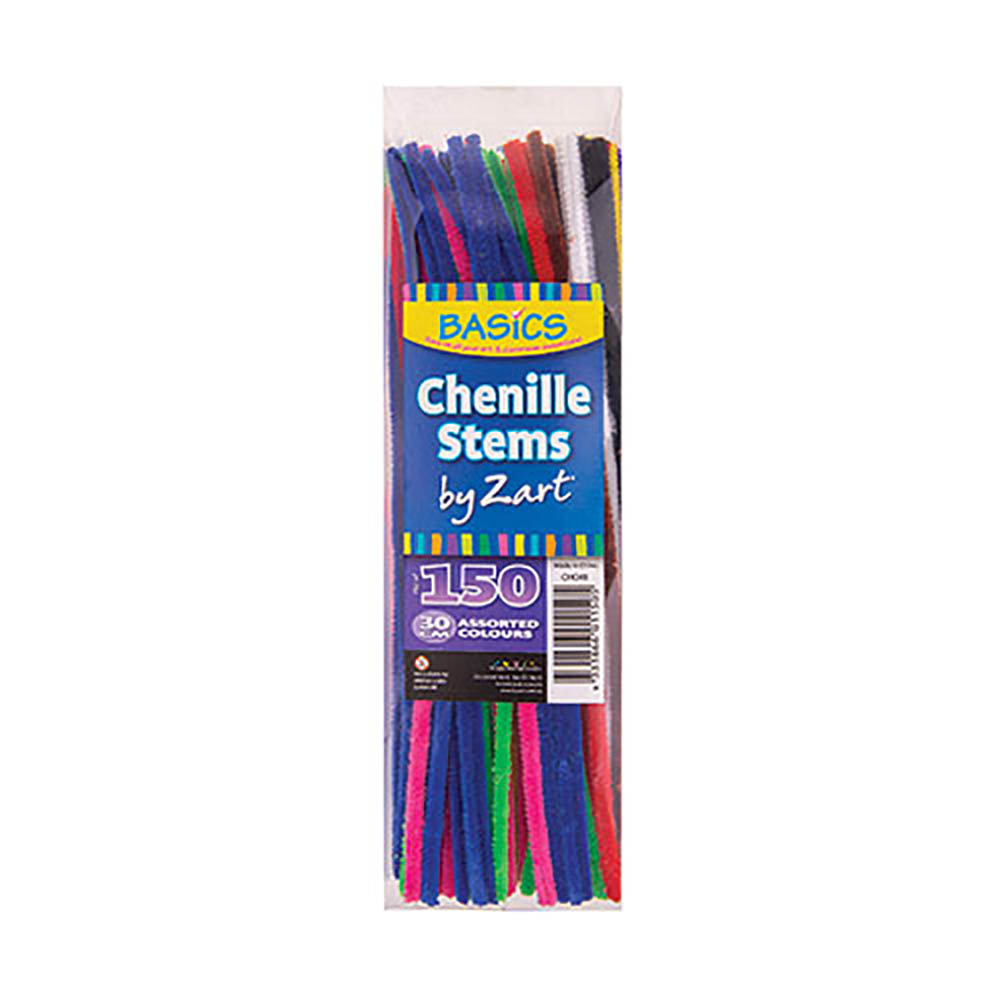 Image for ZART CHENILLE STEMS 300MM ASSORTED PACK 150 from Ezi Office Supplies Gold Coast Office National