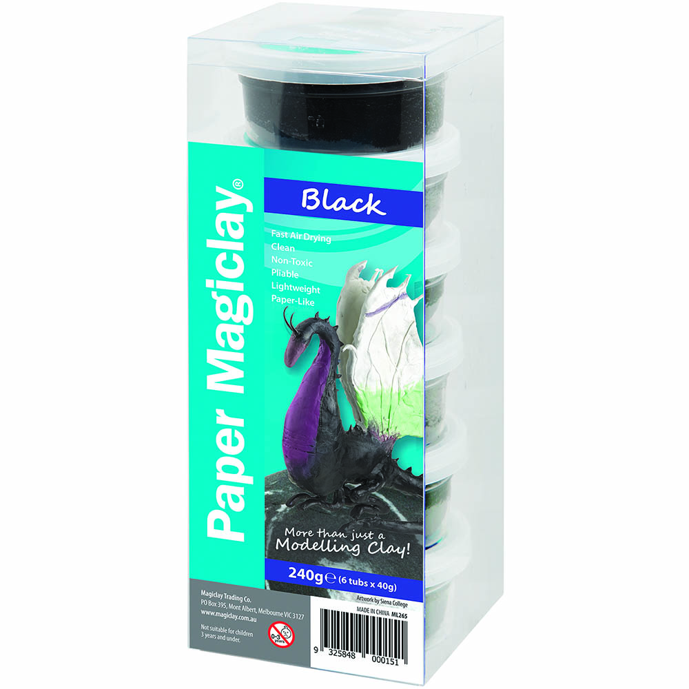 Image for PAPER MAGICLAY MODELLING CLAY 240G BLACK from Angletons Office National