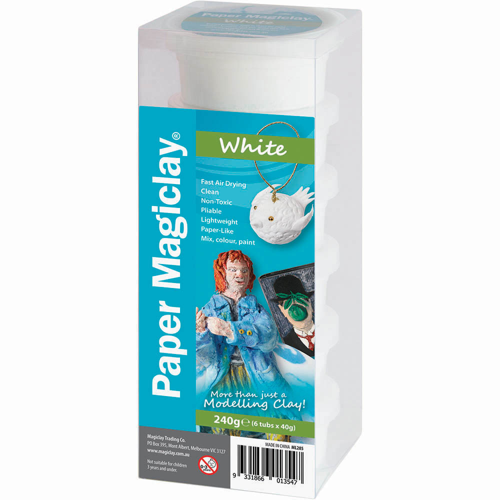 Image for PAPER MAGICLAY® MODELLING COMPOUND 40G WHITE PACK 6 from PaperChase Office National