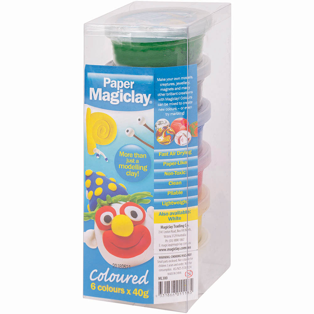 Image for PAPER MAGICLAY® MODELLING COMPOUND 40G ASSORTED PACK 6 from Office National Capalaba