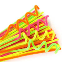 educational colours chenille stems 300mm neon assorted pack 100