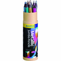 zart basics metallic jumbo pencils assorted pack 12