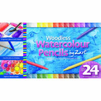 zart woodless watercolour pencils assorted pack 24