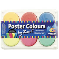 zart poster colours poster paint fluoro pack 6