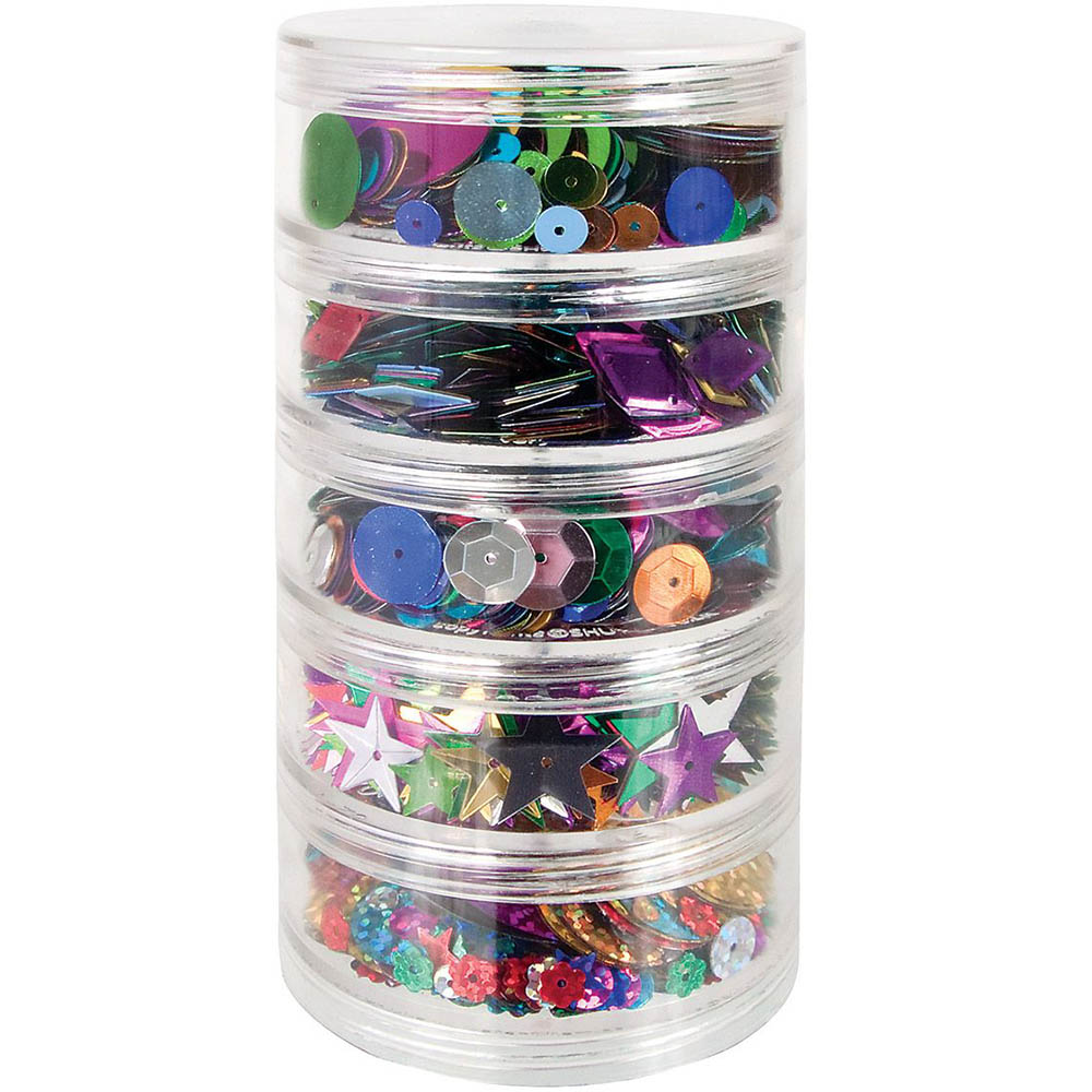 Image for ZART SEQUINS STACKABLE 100G ASSORTED from Office National ONE Solution Business Supplies