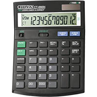 citizen ct-666n check and correct calculator 12 digit black