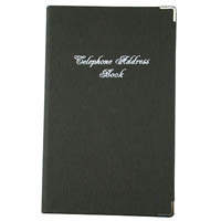 cumberland address book pu casebound cover with silver corners 203 x 127mm charcoal